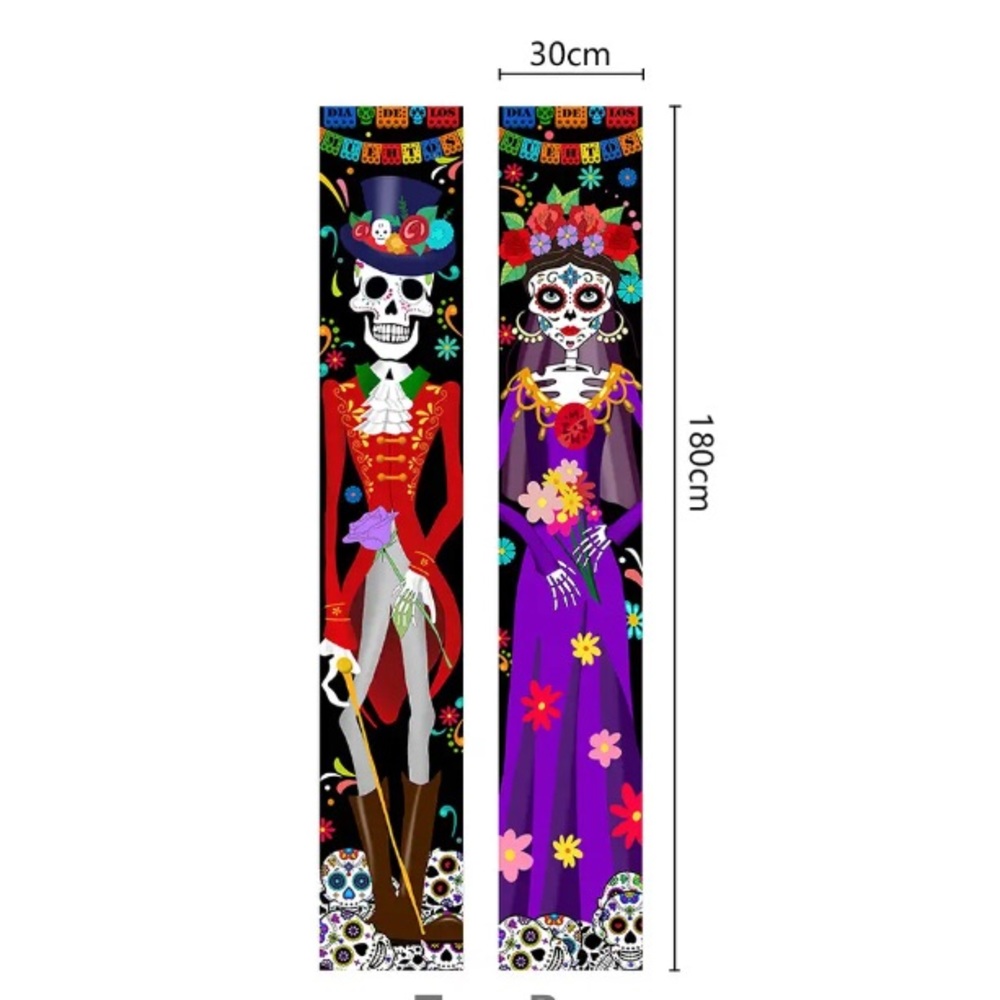 1 Pair Day of The Dead Decoration Halloween Banner